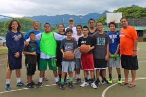 Coach Tom Newell with the Kailua Rec Center team  "The Outsiders."
